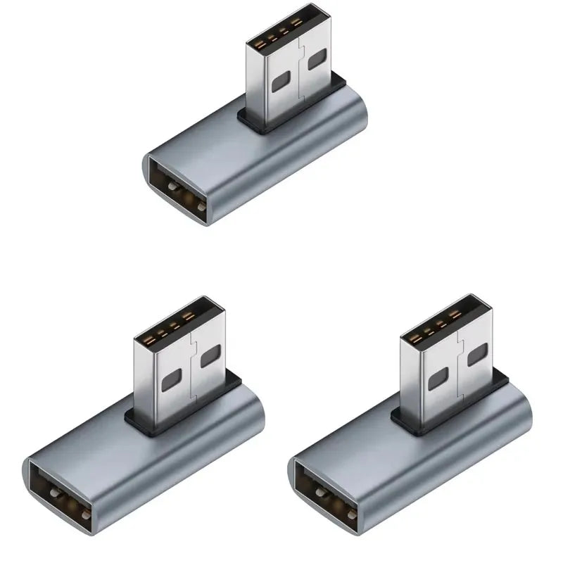1-5pcs 90 Degree USB to USB Adapter Right Angle USB 3.0 Male to USB Female for Laptop Oasis Select Black 3Pcs