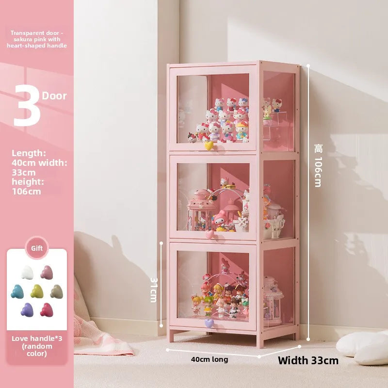 Display cabinet Household blind box ornament Pain cabinet decoration Dust-proof glass display stand Living room model cabinet Oasis Select Three doors 40 long