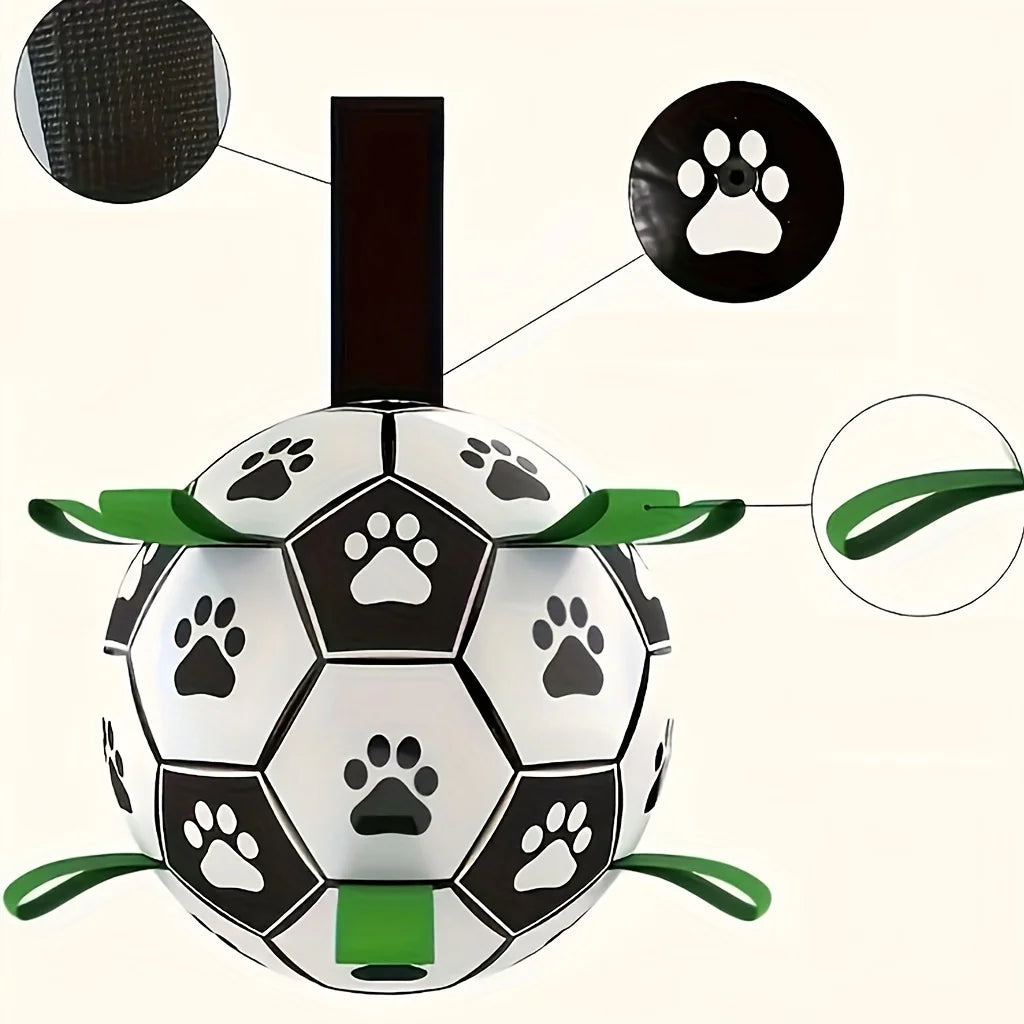 Interactive Dog Soccer Ball, Bite Resistant Pet Football for Small Dogs & Puppies, Squeaky Training Toy for Indoor Outdoor Play Oasis Select