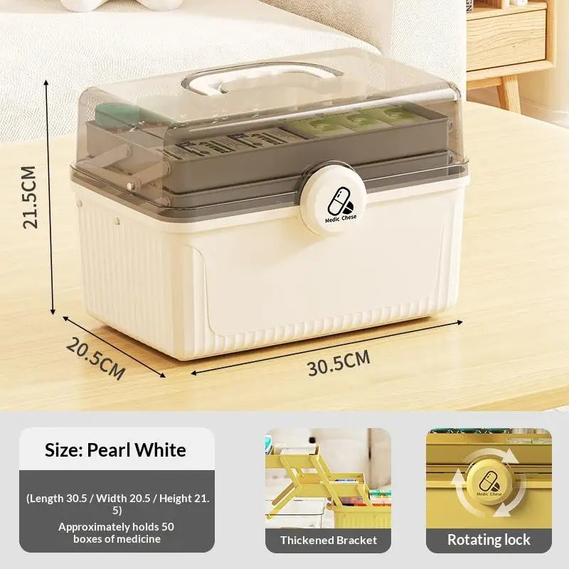 3-Tier Foldable Medicine Organizer | Portable First Aid Box