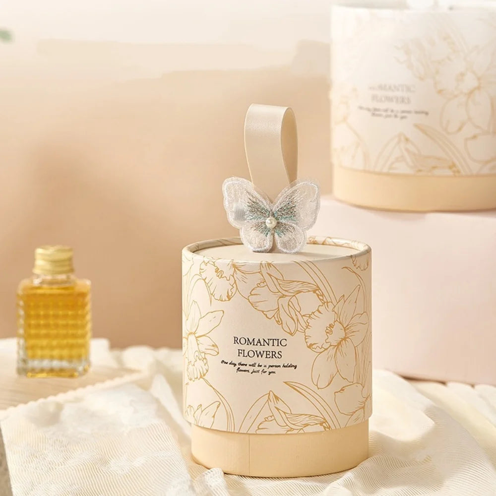 Wedding Candy Box Sturdy Empty Present Case Butterfly Pearl Gift Box Portable Gift Box With Handle For Valentine'S Day Christmas Oasis Select Champagne