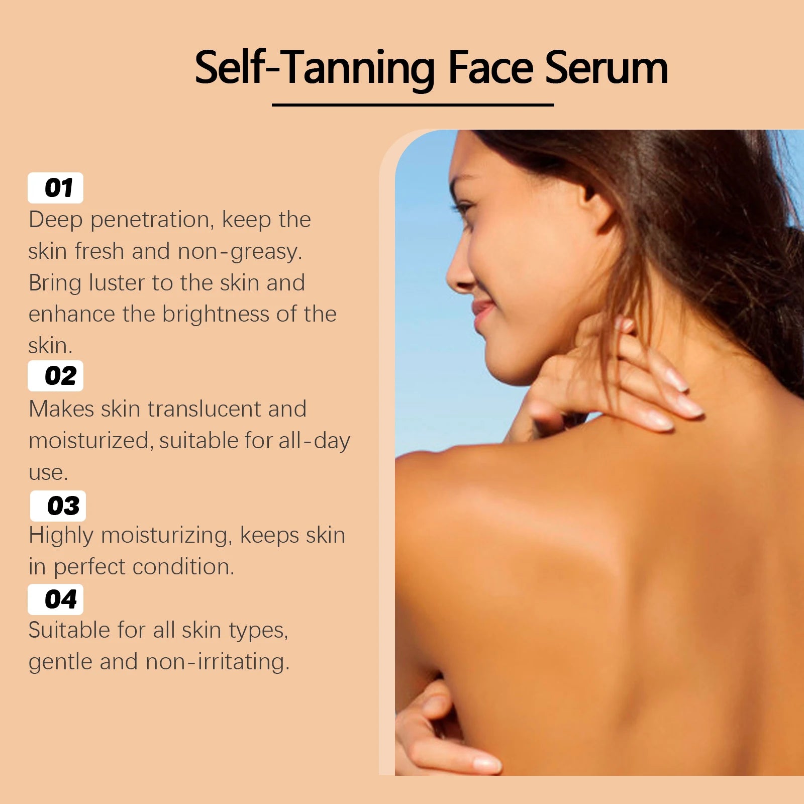 Hoygi Self-Tanning Face Serum – Natural Glow, Streak-Free
