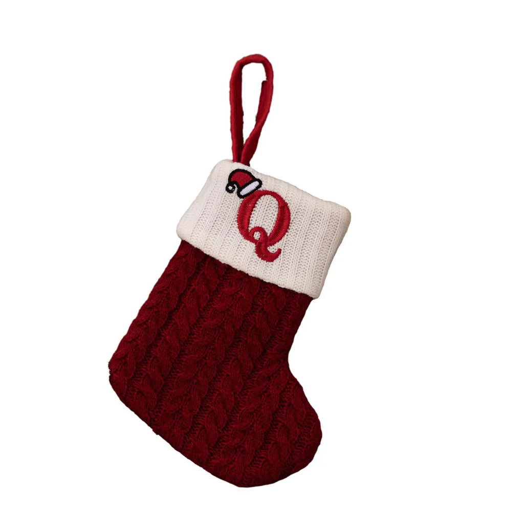 Socks Christmas Stocking Pendant Snowflake Stocking Decorating Ornament 20x10cm Alphabet Christmas Tree Useful Oasis Select Q China Mainland