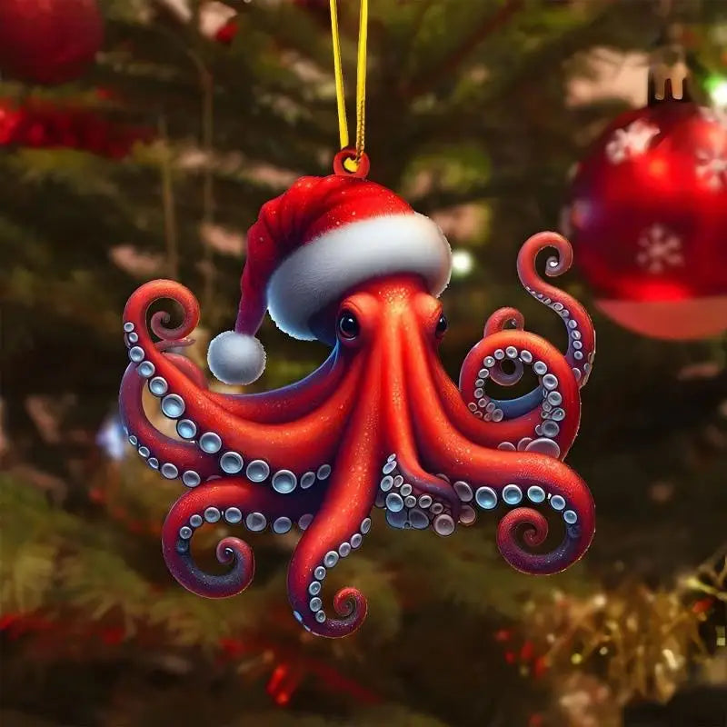 Acrylic Christmas Tree Hanging Ornament | 2D Flat Xmas Pendant