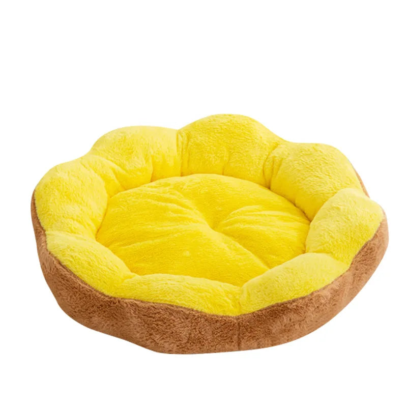 Petal Cat Bed Thickened and Warm in Winter, Rabbit Plush Detachable and Washable Pet Bed, Round Bed Small Dog Bed Products Oasis Select