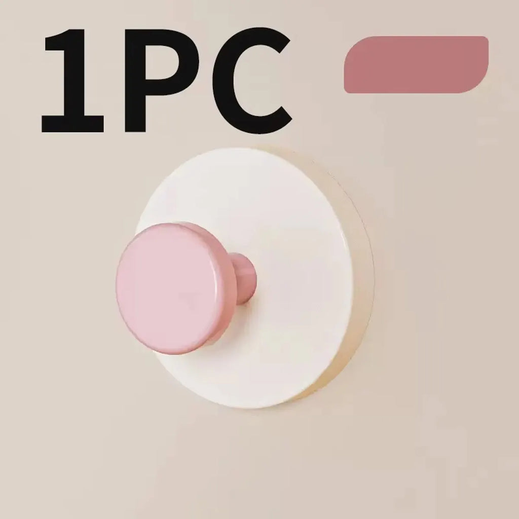 Colorful strong suction cup hook, no punching bathroom kitchen hook - movable, suitable for keys, towels, bags, dolls Oasis Select Pink 1pc