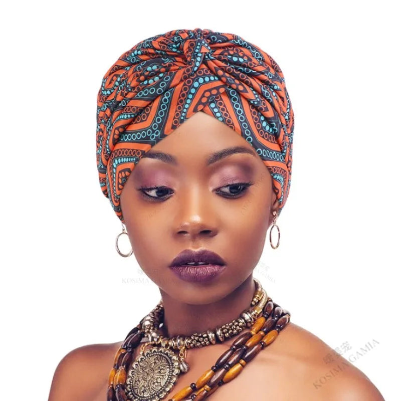 Fashion Printed Knot Turban Headwrap for Women Soft Chemo Cap Muslim Hijab Beanie Headscarf for Hair Loss and Daily Style Oasis Select