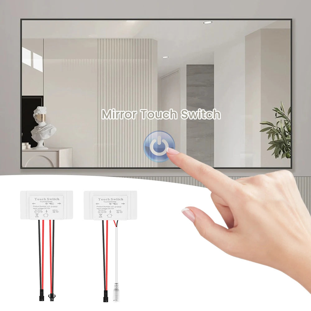 Touch Sensor Switch DC 12V 5A 60W LED Smart Single Key Mirror Light Switch Touch Dimmer Switch For Bathroom Mirror Oasis Select