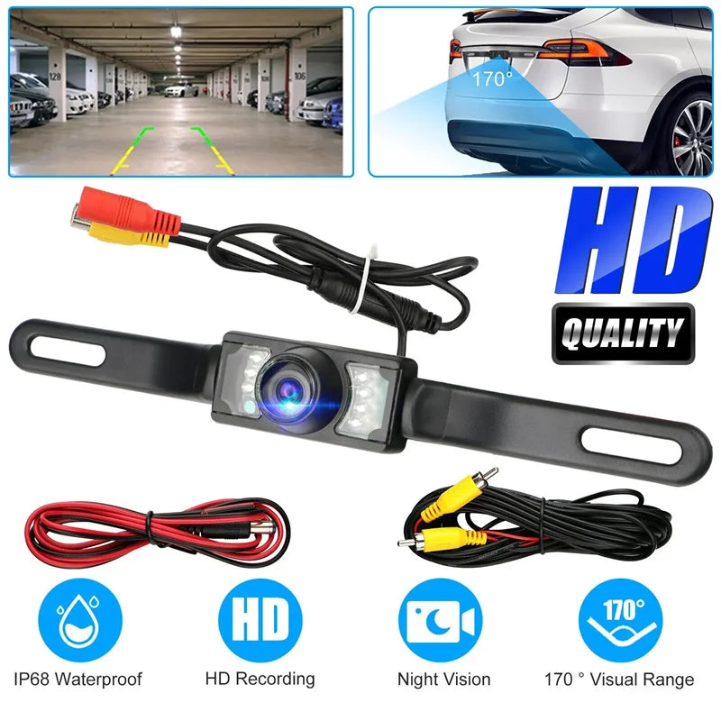License Plate Camera Universal CCD High-definition Night Vision Colorful 170 Degrees Waterproof Backup Camera For GPS Monitor Oasis Select Default Title