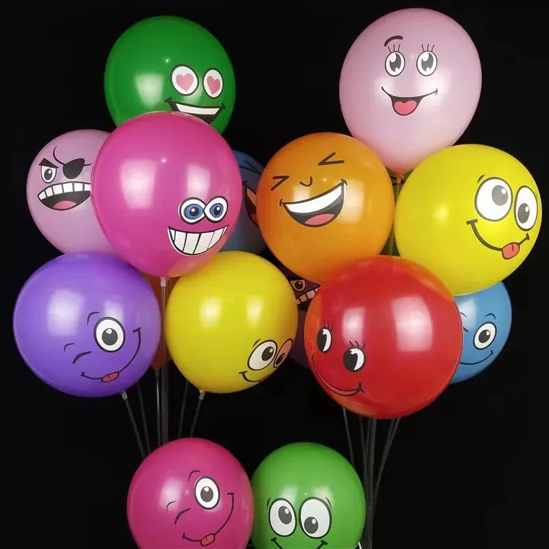10-70Pcs 12inch Cute Funny Big Eyes Smiley face latex balloons Birthday Party decoration Inflatable balloon Baby Shower Globos Oasis Select