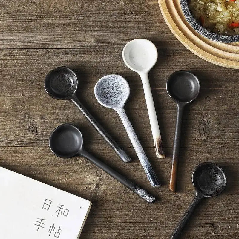Ceramic Spoon, Soup Spoon Food-grade Spoon Personal Use Spoon Household Eating Spoon Kitchen Tablewear Oasis Select