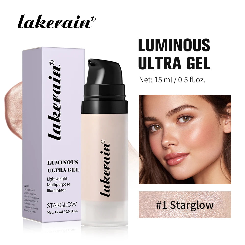 Lakerain Highlight Foundation Glowy Super Gel Lightweight Dewy Multipurpose Illuminator Face Primer Nourishing Non-Sticky Primer Oasis Select 1 Starglow