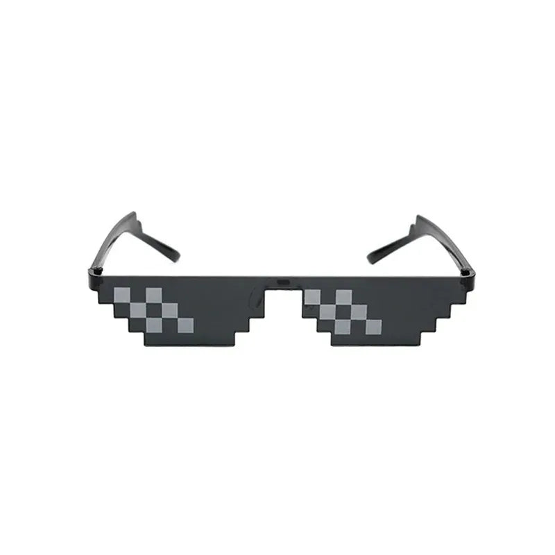 1/2/4/6pcs Design Funny Mosaic Sunglasses Sun Glasses Pixel Black Retro Gamer Robot Sunglasses Birthday Party Cosplay Favors Oasis Select
