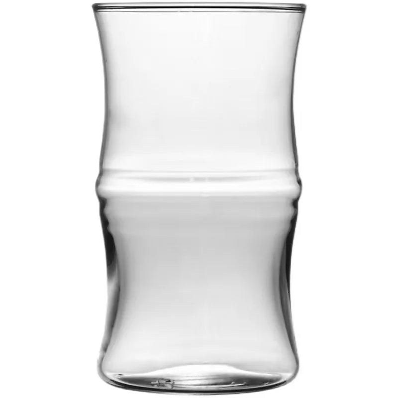 Coffee Glass Bamboo Shaped Large Capacity Water Mug Clear Drinking Glasses,Milk Tea Drinking Cup, Fruit Juice Beer Beverage Cup Oasis Select Bamboo-joint 417ml