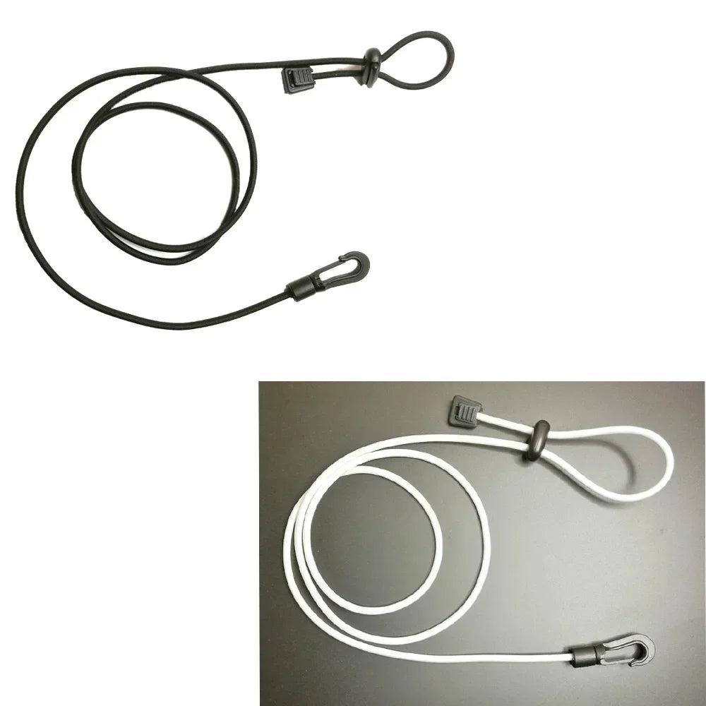1.2M Canoe Kayak Paddle Leash Clip Safety Fishing Rod Tether Holder Lanyard Oasis Select Black and White