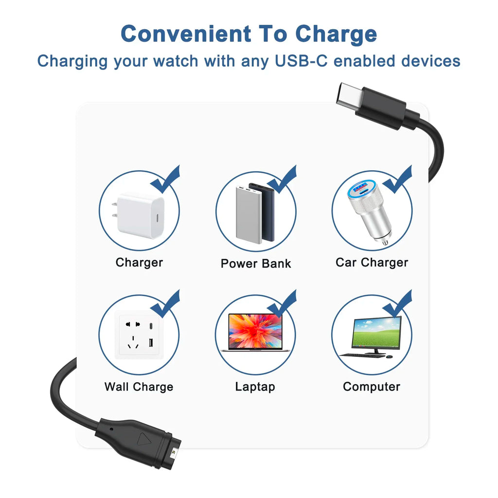 Garmin Watch Charger Cable – Venu, Fenix, Forerunner & More Watch Charging Cable Oasis Select