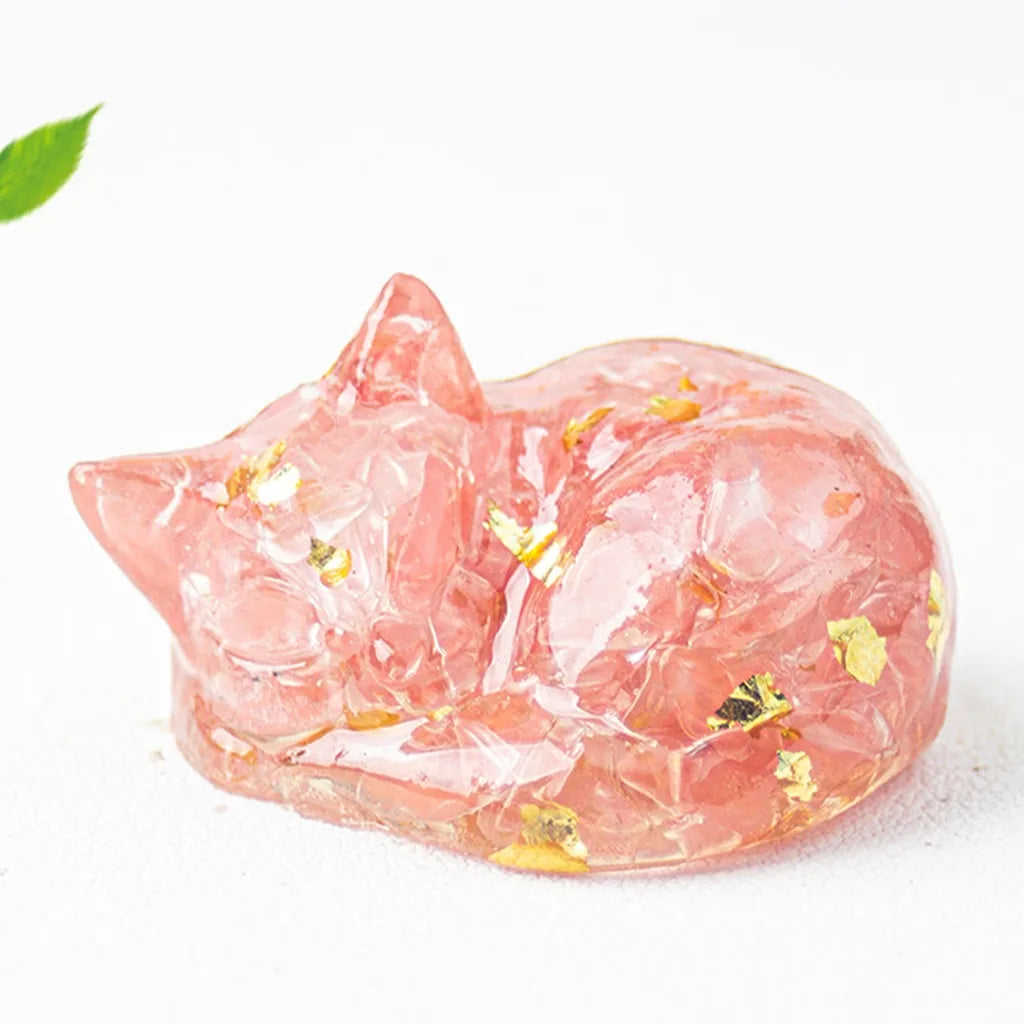 Shaped Decoration Compact Sleeping Figurine Resin Statue Modern Animal Decorative Figurine For Bedroom Study Home Oasis Select Pink