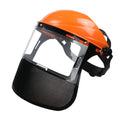 Head Mounted Lawn Mower Protective Mask Safety Helmet Hat With Full-Face Mesh Mask For Logging Brush Cutter Forestry Protection Oasis Select Orange