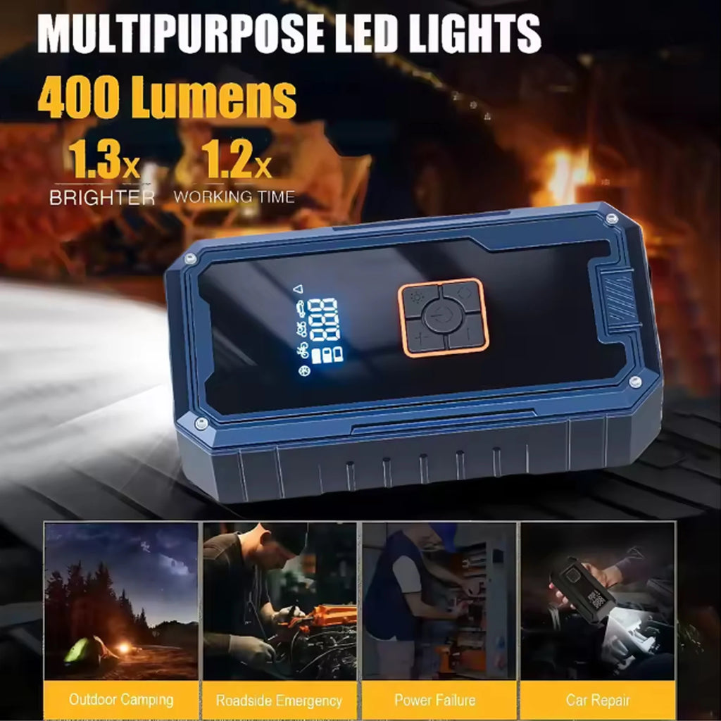 Portable Car Jump Starter with Air Compressor,3000A 99800mAh Portable Jump Box,Power Bank & Jump Cables for 9L Gas and 8L Diesel Oasis Select