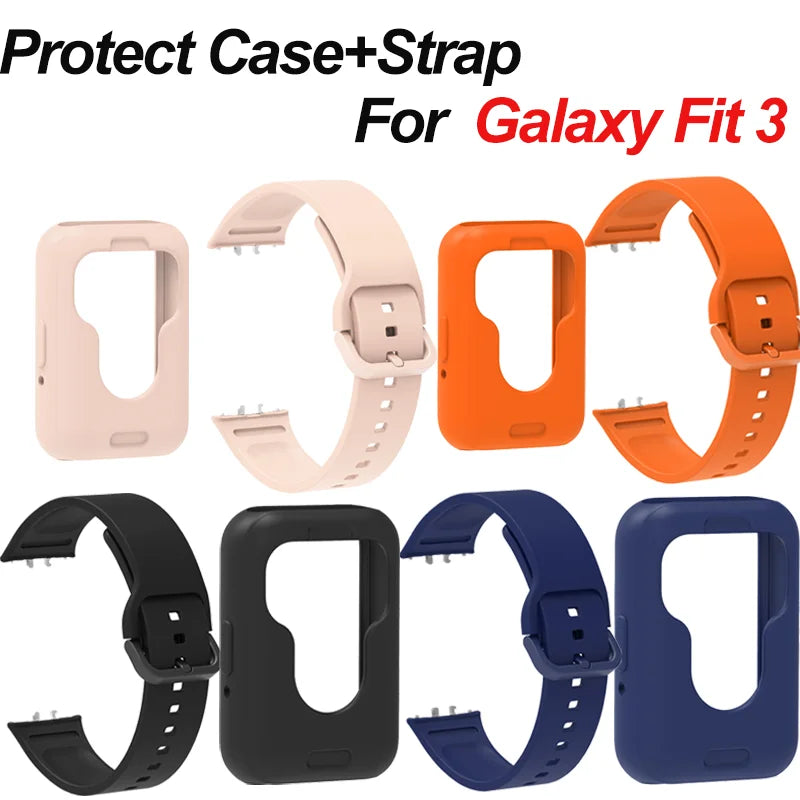 Silicone Strap & Case for Samsung Galaxy Fit 3 SM-R390 Smartwatch Band & Case Oasis Select
