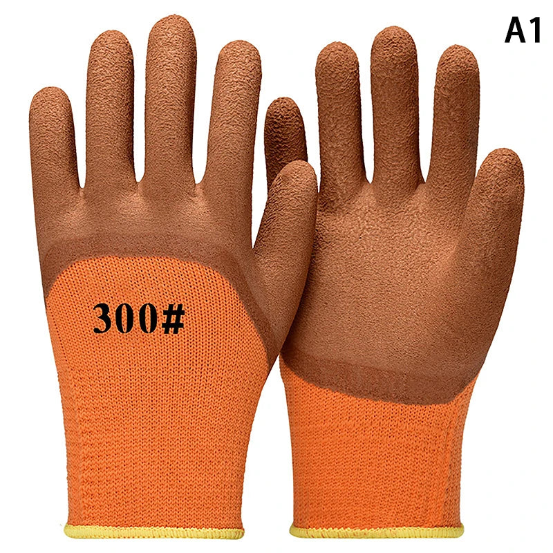 Winter Thickened And Velveted Tire Rubber Wear-resistant Anti-slip Construction Site Labor Protection Gloves Construction Gloves Oasis Select A1