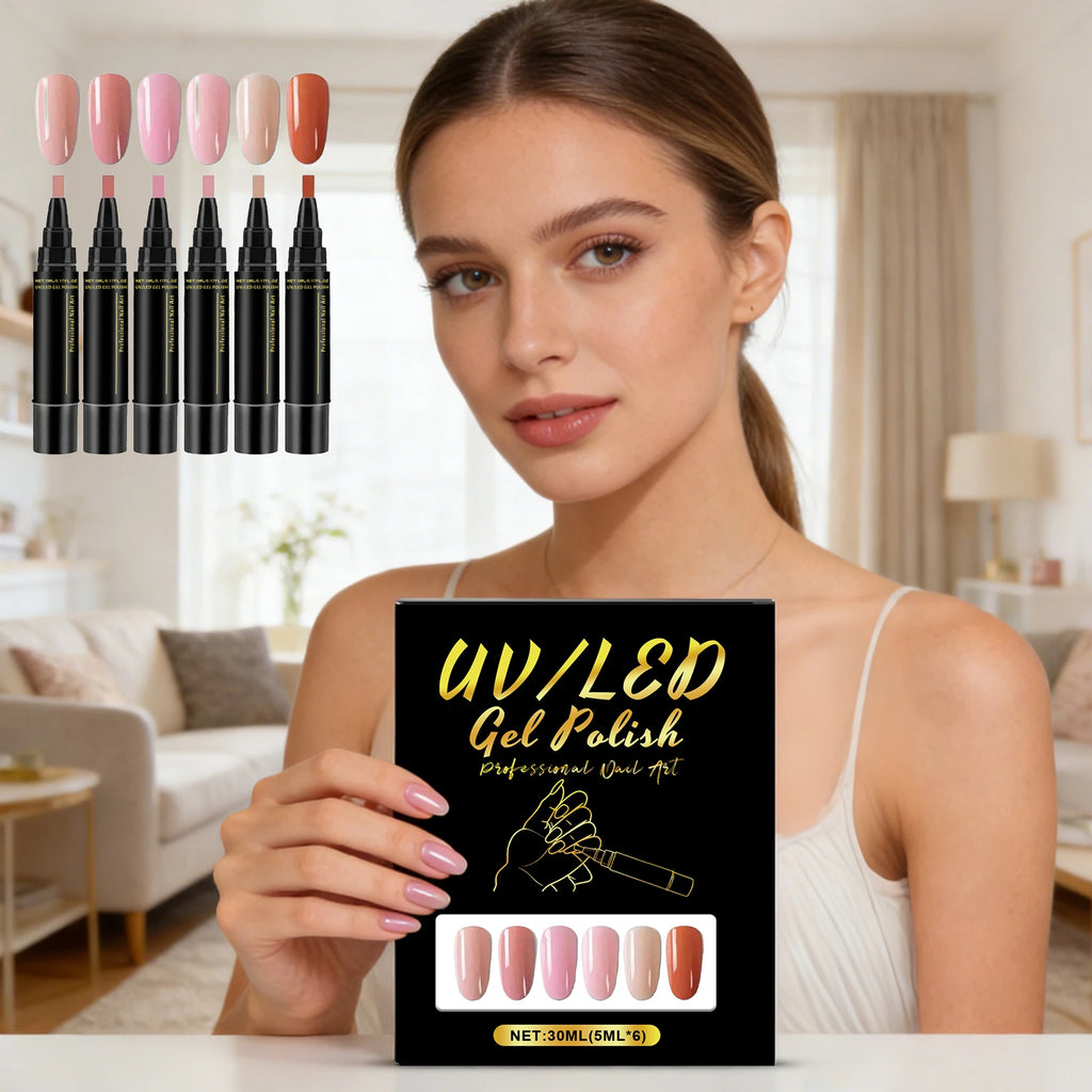 6 Color DIY Nail Art Pens High Pigment Quick Dry Free Draw Design Decorate Nails Safe Gentle Waterproof Nails Art Oil Pens Kit Oasis Select