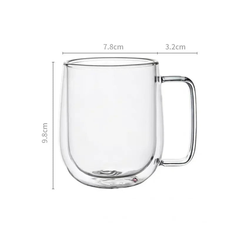 Double Wall Transparent Glass Coffee Cup Heat Resistant High Borosilicate for Bar Tea Milk Juice Water Espresso Shot Glass Oasis Select 250ml 301-400ml