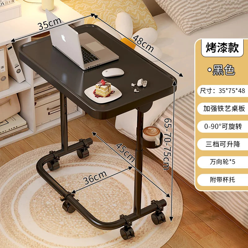 Multi-functional Movable lifting bedside table, home sofa side few, notebook computer table, folding small table, desk Oasis Select TY-Black-B