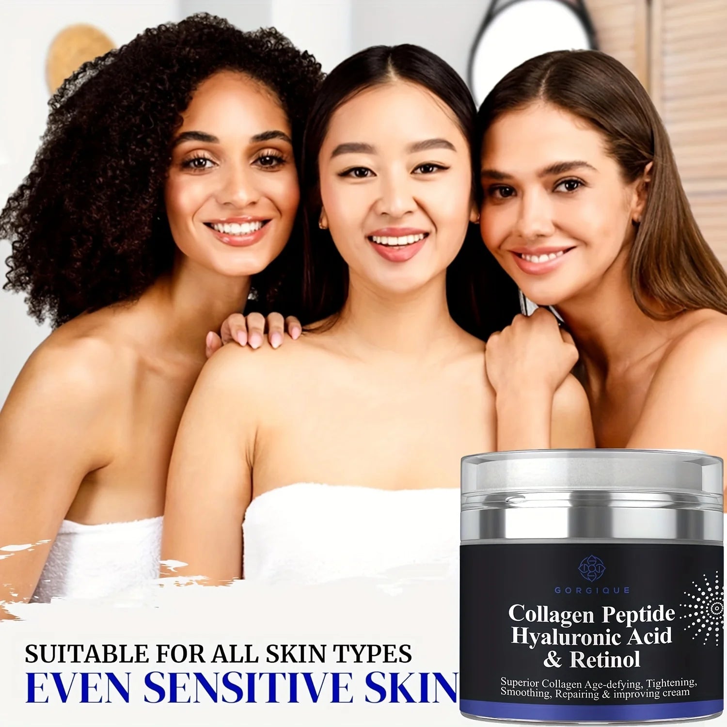 GORGIQUE Collagen Peptide Cream – Retinol & Hyaluronic Acid Face Moisturizer Cream Oasis Select