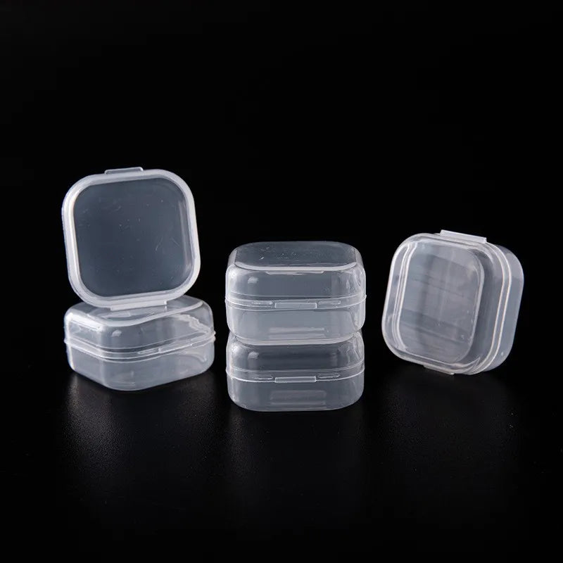 10-Pack Mini Transparent Plastic Storage Boxes | Small Organizer