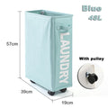 Foldable Laundry Basket Dirty Clothes Basket Clothes Storage Box Yoga Storage Sundries Box with Wheels Bathroom Accessories Oasis Select Blue