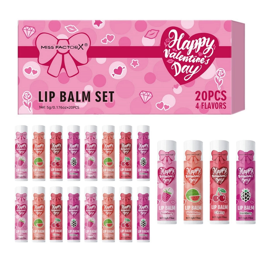 20PCS/Box Luxury Gift Set Lip Balm Set Hydrating and Glossy For Dry Lips Valentine's Day Gifts Women's Oasis Select Lip Balm Set