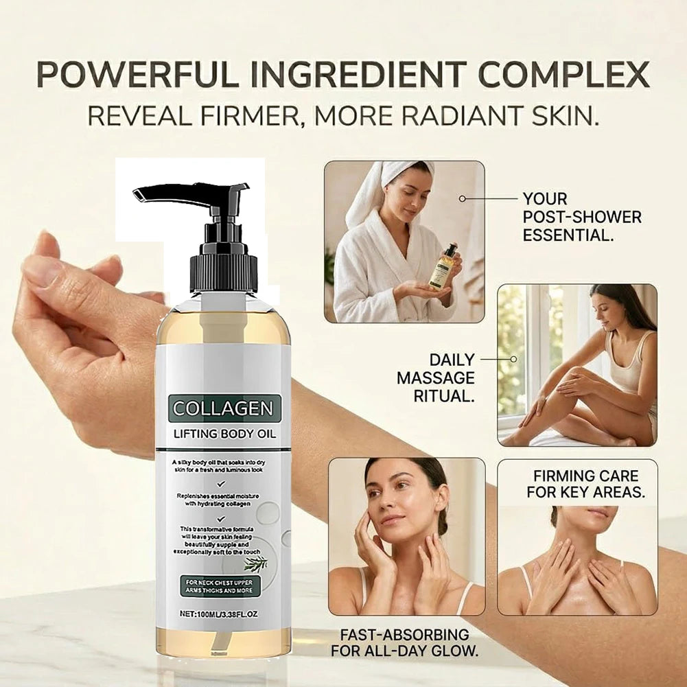 Collagen Lifting Body Oil Deep Hydration Moisturizing Firming Body Skin After Shower Body Care Lightweight Massage Essential Oil Oasis Select