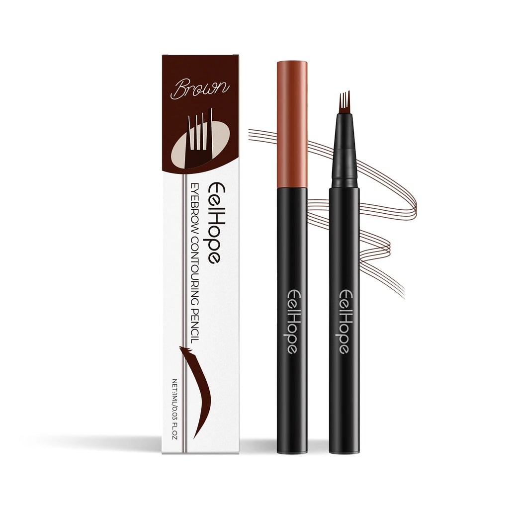 Eelhope 4-Pronged Eyebrow Pencil – Waterproof 3D Natural Look Eyebrow Pencil Oasis Select Brown