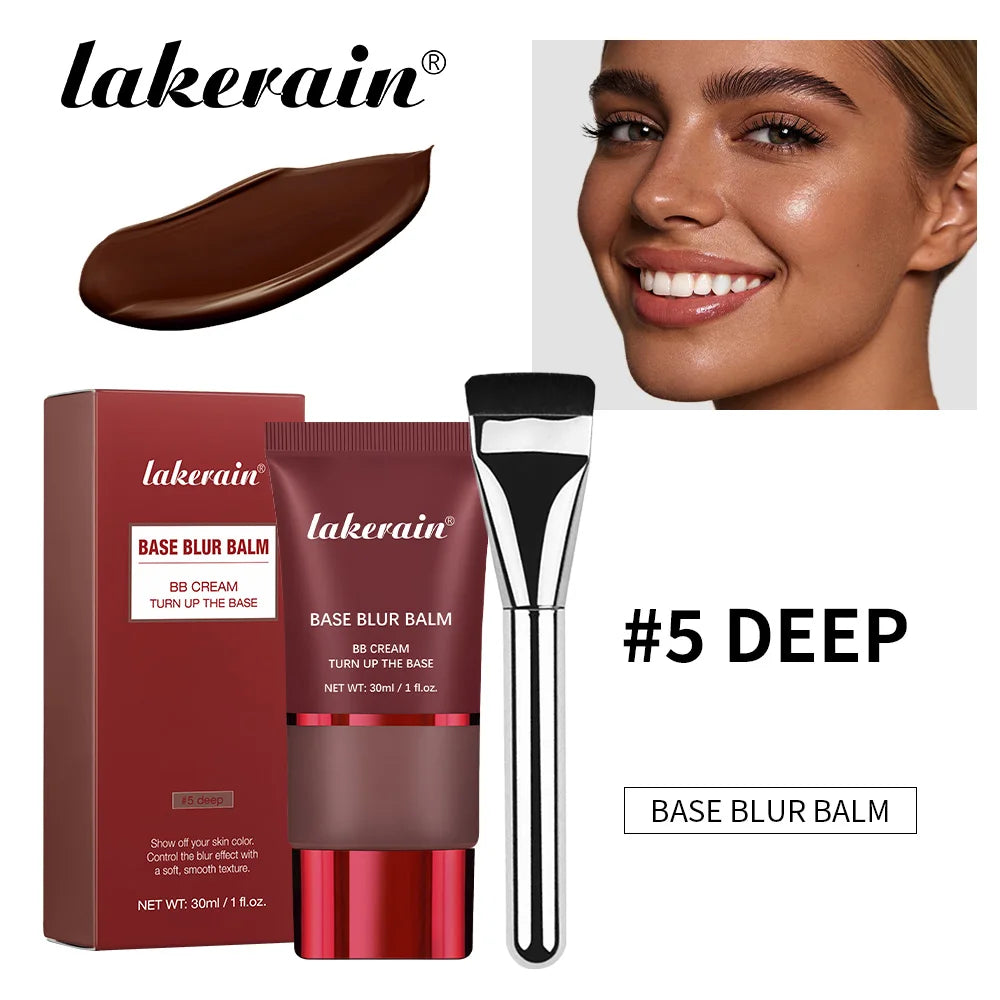 Lakerain Blurring Liquid Foundation & Brush Set | Matte Finish Liquid Foundation Set Oasis Select set5