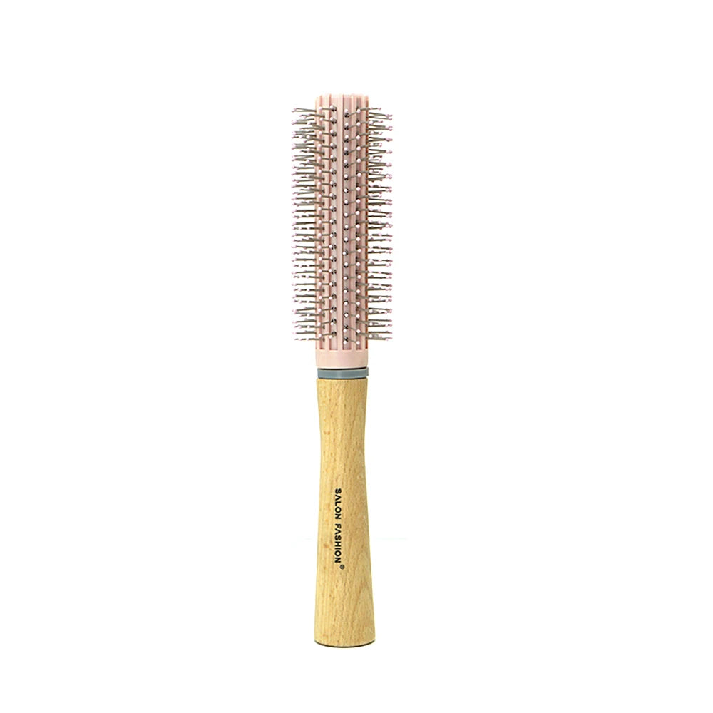 Wooden handle hair comb Hair Curling Brush Anti Static Air Cushion Brush Anti Detangling HairBrush Salon Styling Hair Tools Oasis Select Curling-Pink3