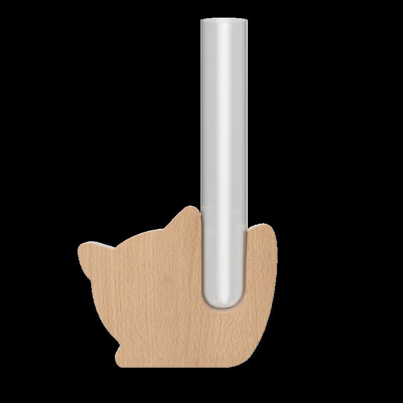 Solid Wood Refrigerator, Magnetic Glass Test Tube, Vase, Flower Arrangement, Creative Decoration, Wall-mounted Small Vase Oasis Select puppy