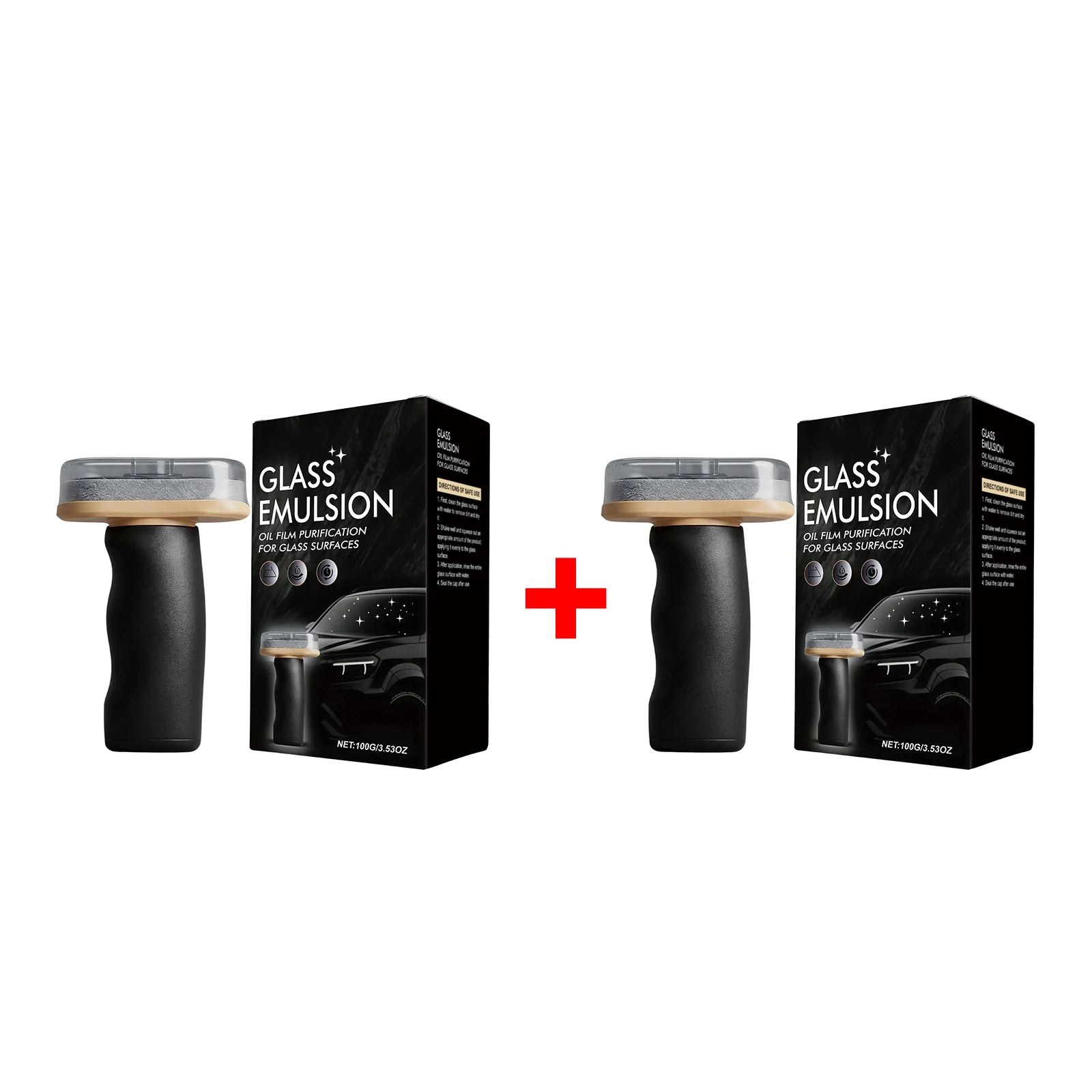 Handheld Glass Emulsion Oil Film Purification for Glass Surfaces Improve Clarity Windows Rearview Mirror Auto Glass Cleaning Oasis Select 2pcs