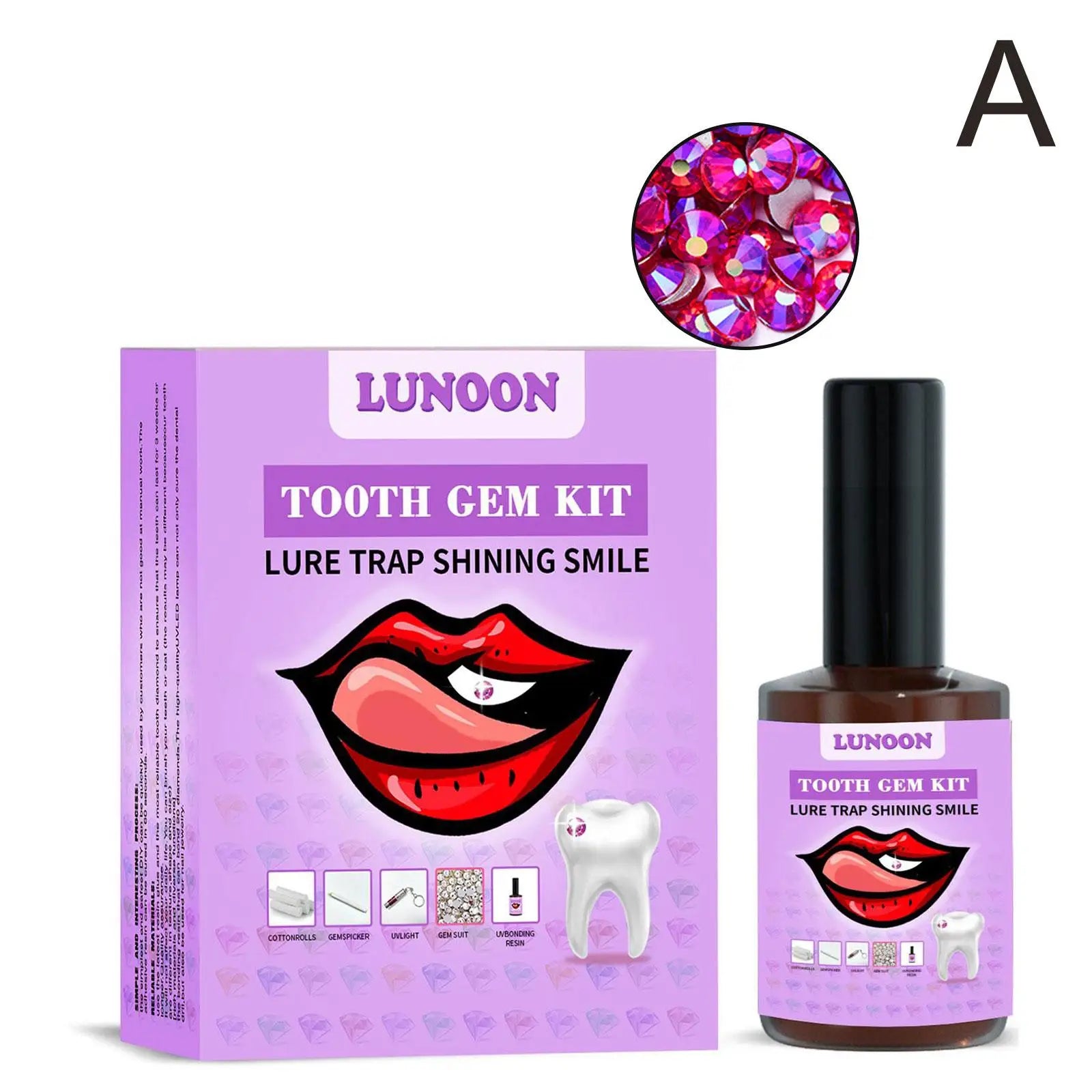 DIY Tooth Gem Kit – Crystals, UV Glue & LED Light Tooth Gem Kit Oasis Select A