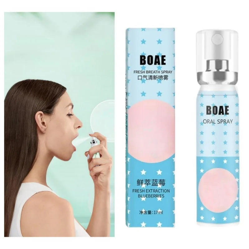 Blueberry Oral Breath Freshener Spray 17ml Cartoon Design 2pcs