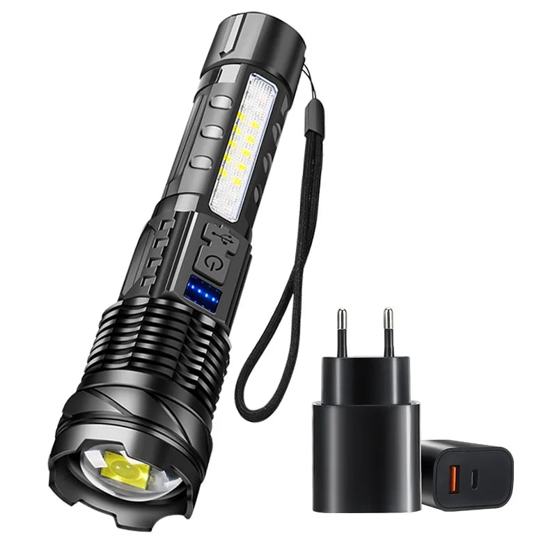 KDULIT LED Tactical Flashlight – 2300 Lumen, Zoom, USB Rechargeable