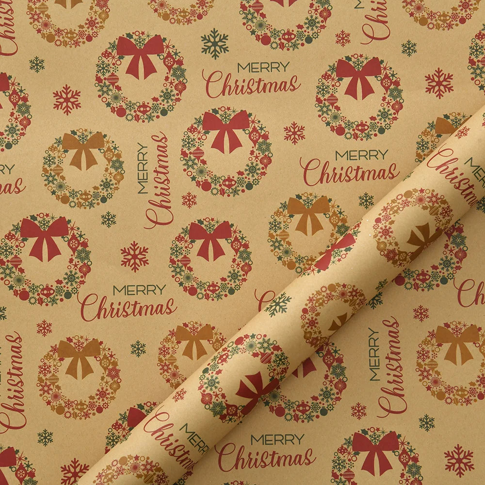 1roll Wrapping Paper Christmastree Santa Clauswrapping Birthday