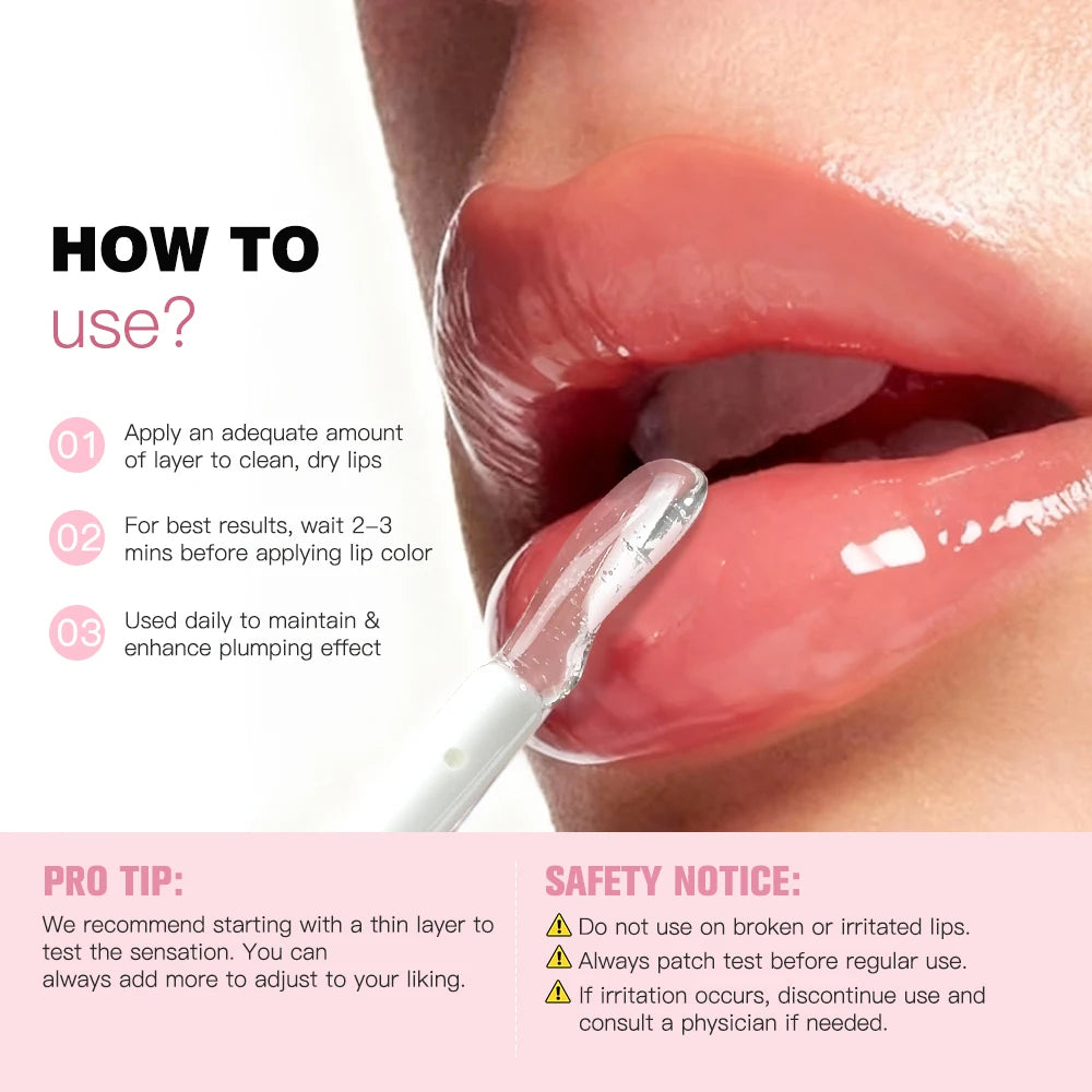 Instant Plumping & High Shine Lip Gloss Deep Hydrate Long-Lasting Moisturizing Lip Plumper Serum Sexy Lips Care Korean Makeup Oasis Select