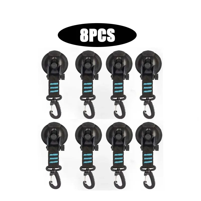 Outdoor Camping Car Tent Suction Cup Buckle Portable Suction Cup Hook Tent Hook Sun Protection Rain Cover Car Window Suction Cup Oasis Select 8pcs-blue