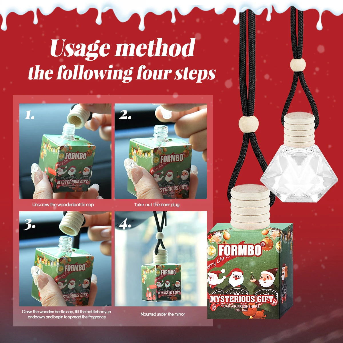 4-Pack Christmas Snowman Car Air Freshener – Lasting Fragrance Car Air Freshener Oasis Select