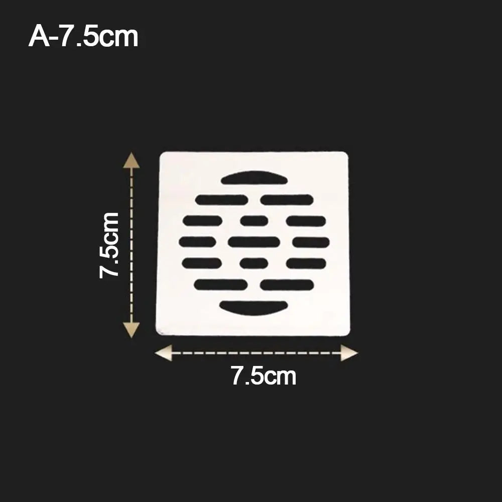 Square Floor Drain Cover Stainless steel convenient Shower Drain Hole Filter no rust Floor drain pad Bathroom Hardware Parts Oasis Select A-7.5cm