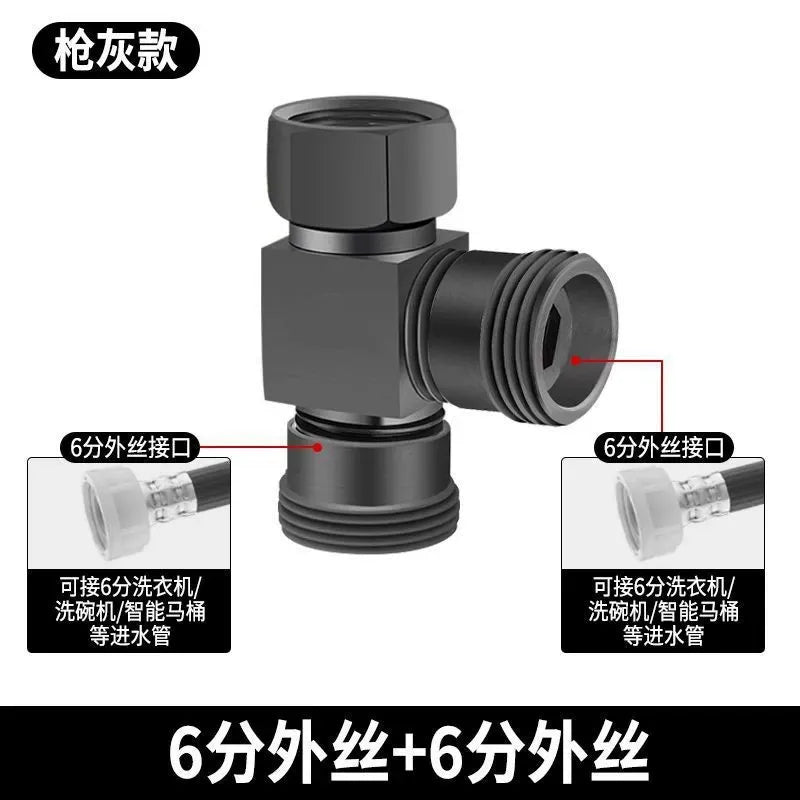 4 Points Faucet Inlet Valve G1/2 Brass Triangle Valve Heater Water Stop Valve Bathroom Toilet Washing Machine Universal Switch Oasis Select VFS-G6T6