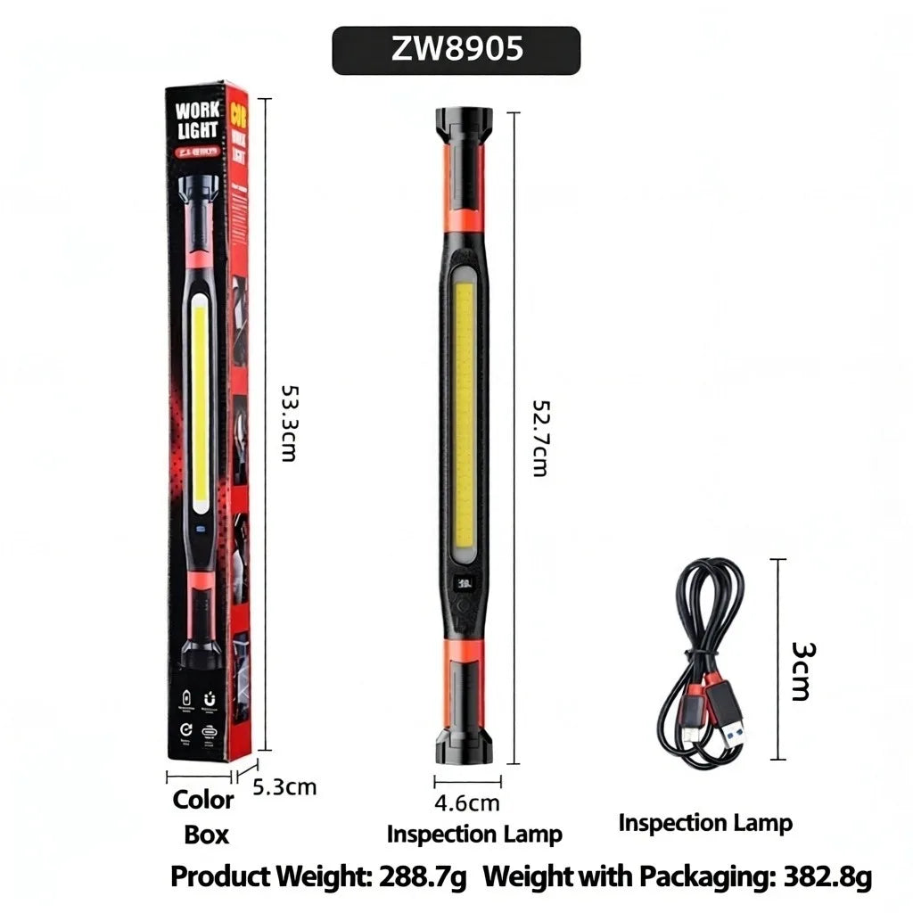 Emergency Repair High Lumen Rechargeable LED Work Light for Car , Powerful Magnetic Flashlight with Hooks and Magnetic Base Oasis Select ZW8905 red