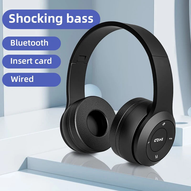 Stereo Headset Bluetooth Folding Series Wireless Sports Game Headset Wireless Headphones Foldable HIFI Headset Earphone with Mic Oasis Select
