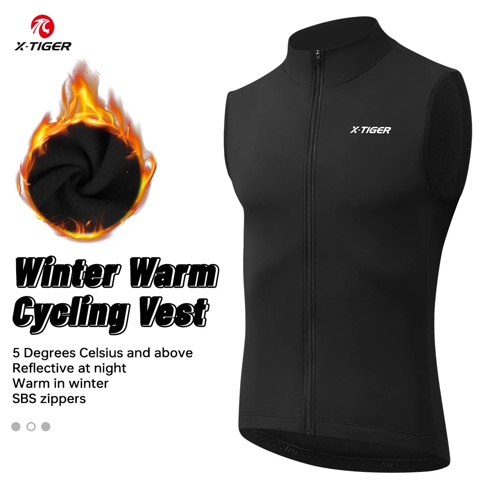 X-TIGER Winter Warm Cycling Vest Fleece Windproof Bike jacket Sleeveless Coat Bicycle Thermal Vest Unisex Cycling Jerseys Oasis Select XM-ZWGY-00201 M